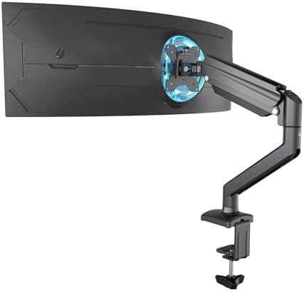 FOH Soporte de Escritorio para Monitor de Mesa de elevación de Gas, Gaming Brazo de Monitor Resistente, Soporte de visualización para VESA 75y100mm (Negro, Normal(Capacidad 10kg,14 a 35 Pulgadas))