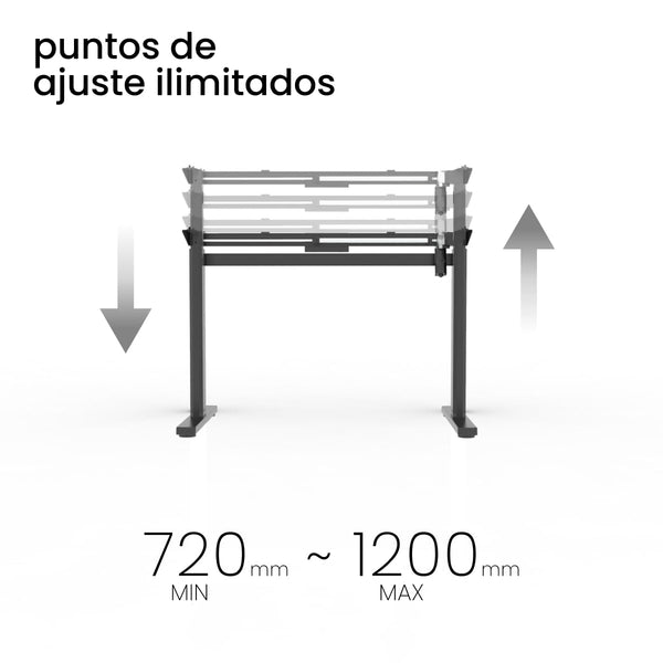 Bipedestador eléctrico, escritorio eléctrico de altura regulable, ordenador de pie eléctrico, negro (sólo bastidor)