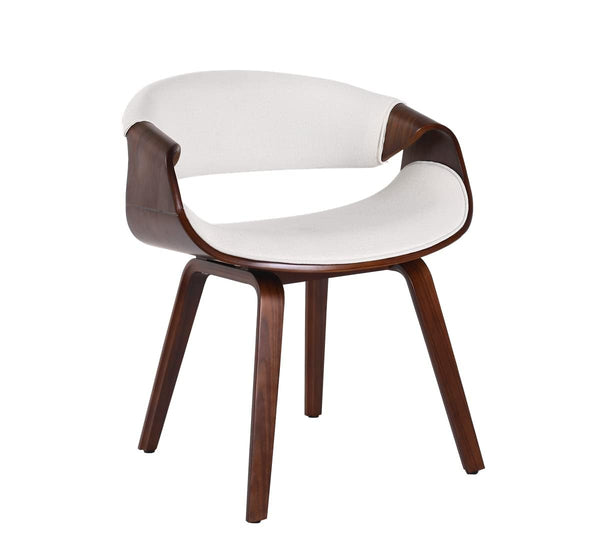 Silla de Comedor de Madera Curvada con Tapicería de Cuero PU Blanco o Negro
