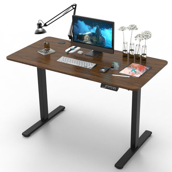 Escritorio computadora de pie Eléctrico Altura Ajustable, Ergonómico con Control Remoto (Rustico)