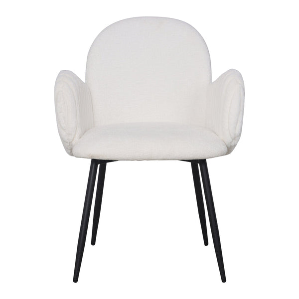 Juego de 2 sillas de comedor modernas tapizadas con reposabrazos capitoné y patas de metal