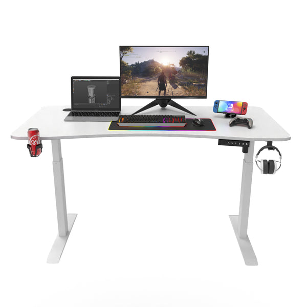 La consola de juegos de Mesa puede subir y bajar la altura y la ergonomía se puede ajustar 140x60cm silla de juegos avanzada con Luz LED