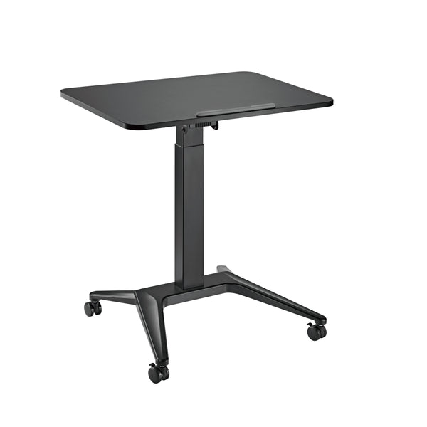 Fohfurniture Escritorio Móvil Laptop Desk, Mesa Portátil Sobremesa Ajustable en Altura con Ruedas, 80 x 55cm Mecanismo Elevador Hidráulico Rodante para Ordenador Portátil